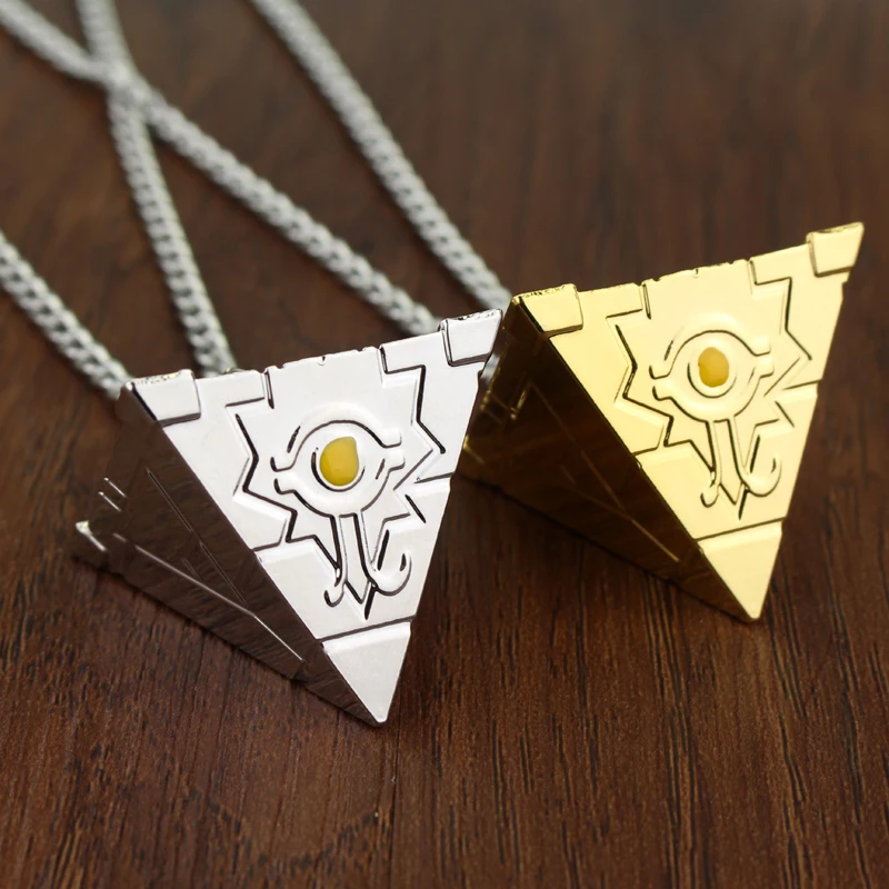 

Classic Silver Gold Yu Gi Oh Men Women Necklace Kolye 3D Yugioh Puzzle Necklaces Pendants Collares Anime Cosplay Jewelry