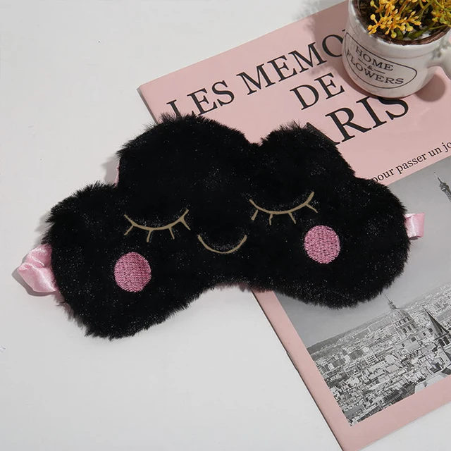 Sleeping Eye Mask Unicorn Sleep Night Mask Plush Cute Eye Patch Sort Band Aid Dream Cover For Girl Relax Travel Health Blindfold Black cloud