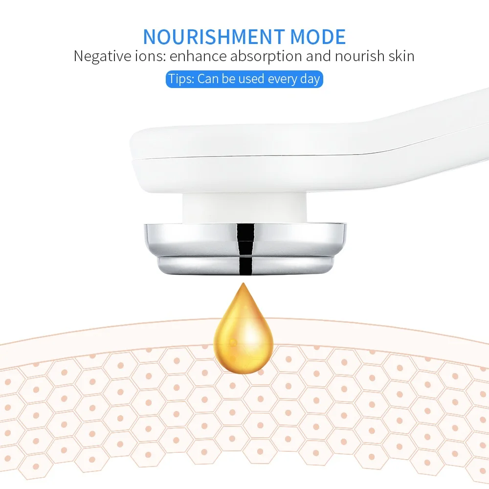  Ion Vibration Massager Face Lifting Warm Therapy Massager Ionic Face Cleaner Moisturize Wrinkle Rem