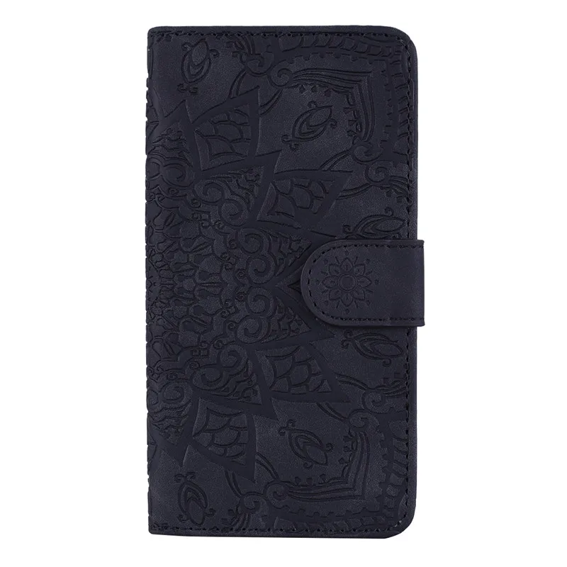 Черный Чехол Datura с эффектом потертости для Xiao mi Red mi Note 8 7 6 Pro 4X5 Pocophone F1 8A Red mi 7A 8 Lite 9 9T A3 откидной кожаный рельефный Чехол-книжка - Цвет: Черный