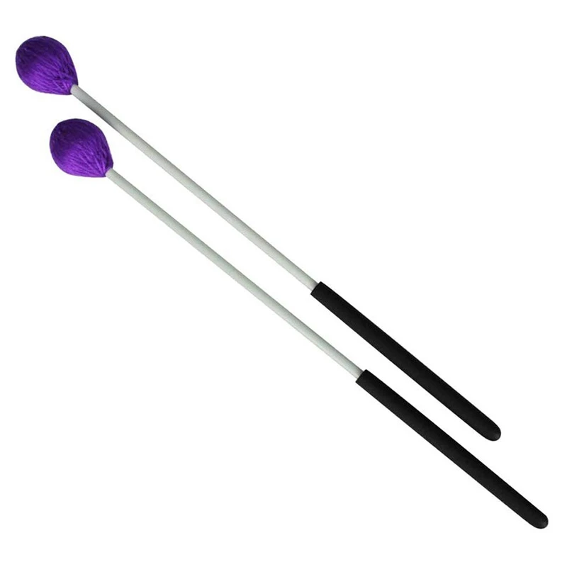 1 пара Киянки Marimba с фиолетовой нейлоновой головкой и гладкой деревянной ручкой для начинающих