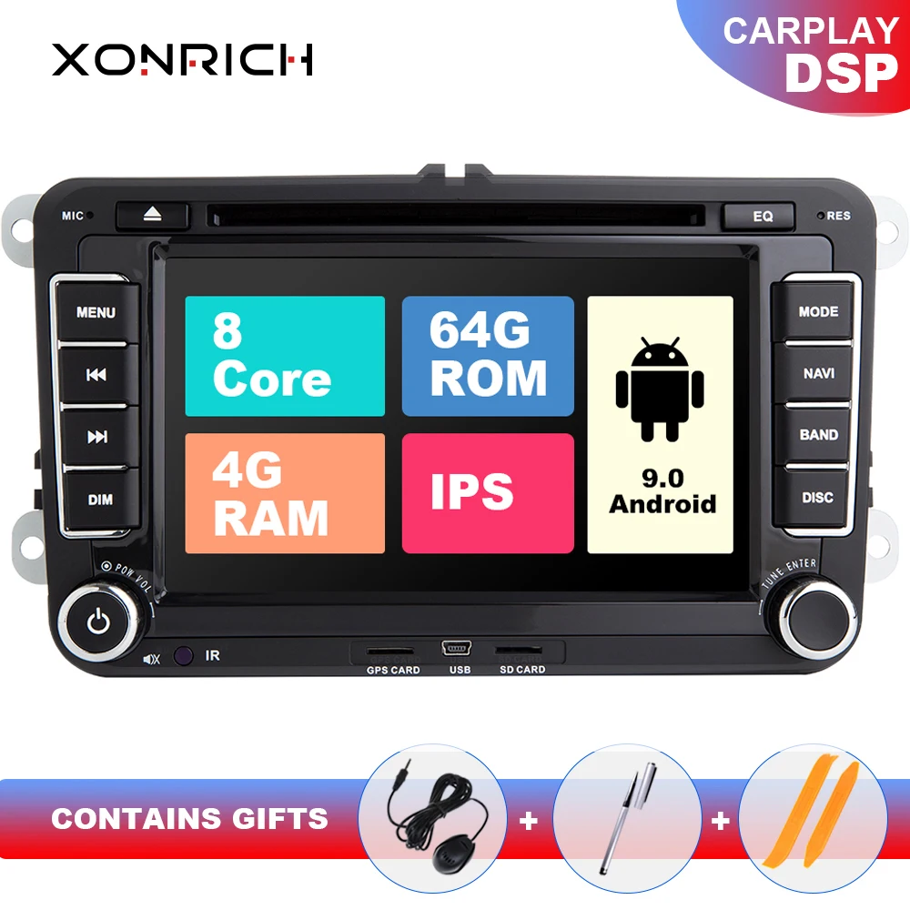 4 ГБ 2Din Android 9 автомобильный dvd-плеер gps навигация для VW Passat B6 touran amarok volkswagen Skoda Octavia 2 golf 5 Multimediaradio