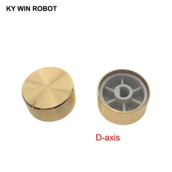 

1 pcs 25x13mm 6mm Shaft Hole Aluminum Alloy Potentiometer Knob Gold (D-axis)