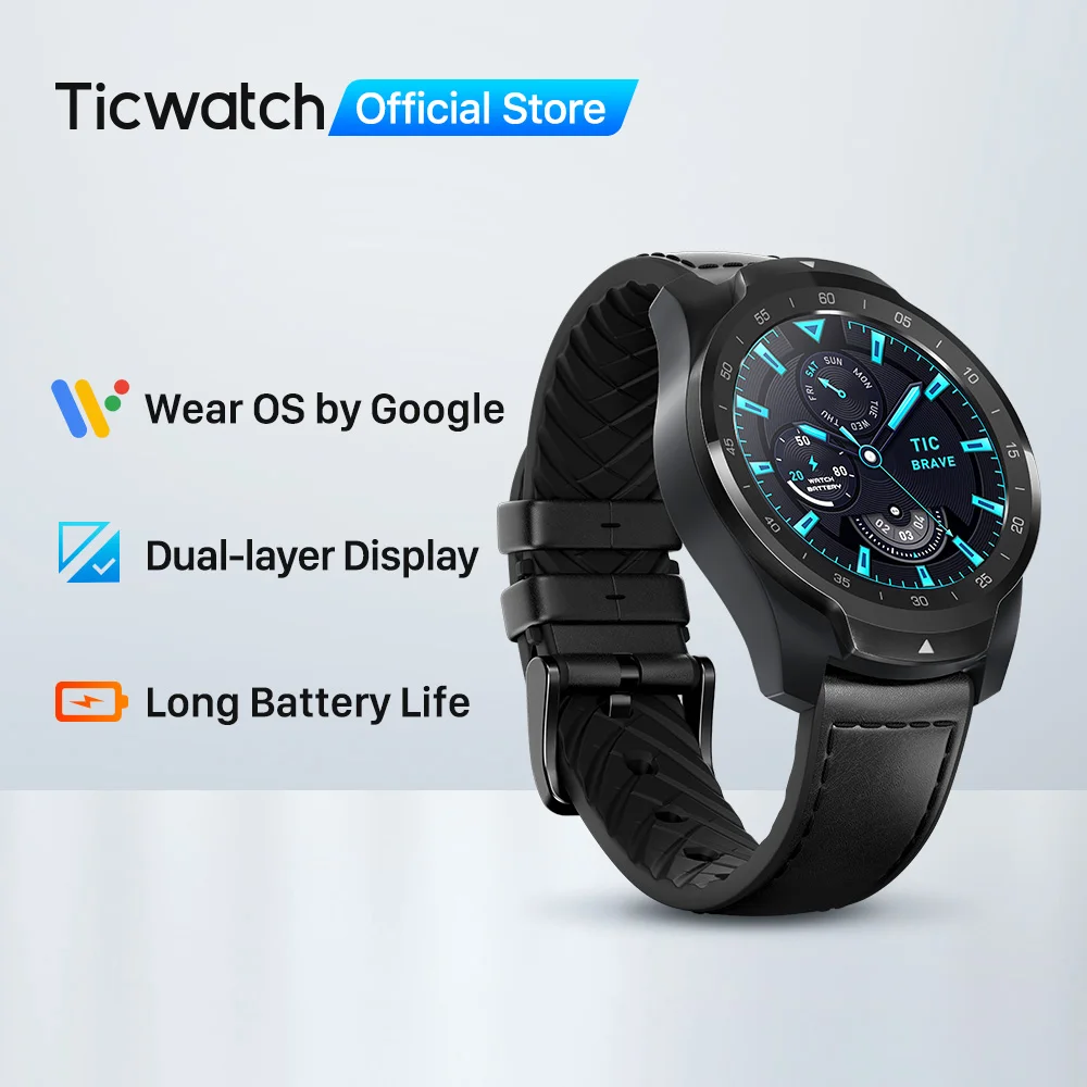 Смарт часы TicWatch Pro 2020 1 ГБ ОЗУ двойной дисплей IP68 водонепроницаемые NFC