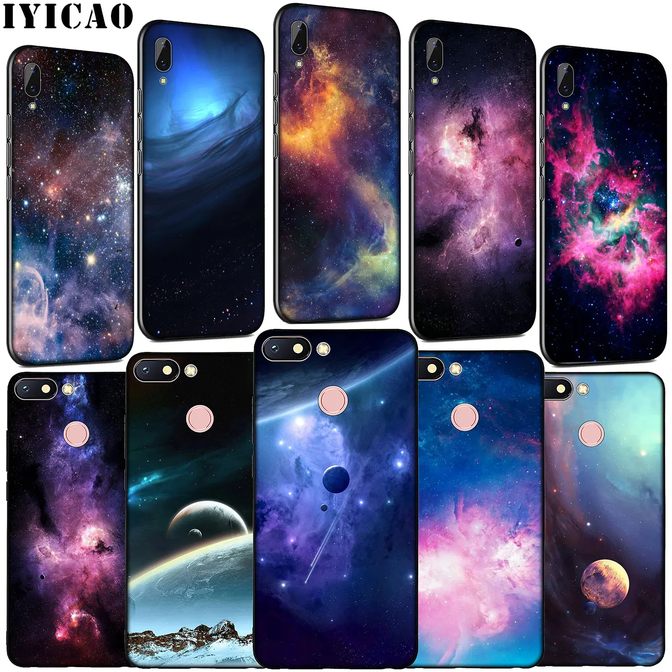 IYICAO фиолетовый мягкий силиконовый чехол с космическими звездами для телефона