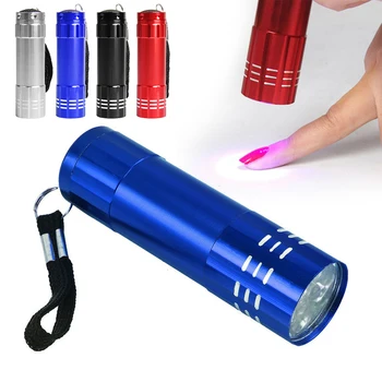 

4 Colors Nail Art Mini Flashlight 9LED Nail Polish Glue Phototherapy Lamp Dry Gel Ultraviolet Curing Repair Nail Salon Tool Lamp