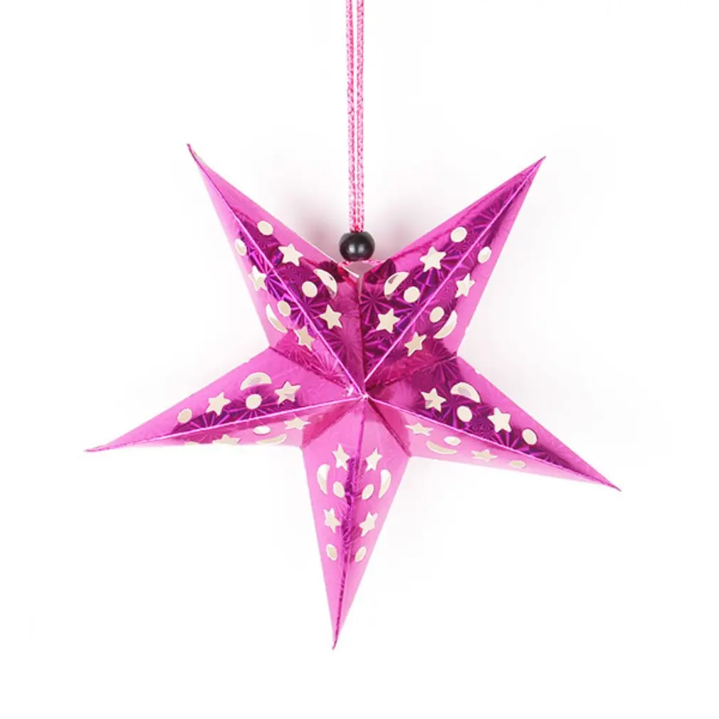 

3D Hollow Star Pentagram Paper Lantern Lampshade Ceiling Hanging Decorations for Christmas Party