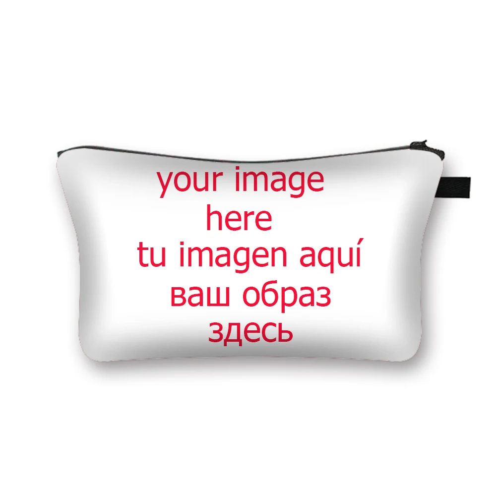 

customize your image / logo / name print cosmetic case women fashion makeup bag ladies toiletry bag For Travel organizer