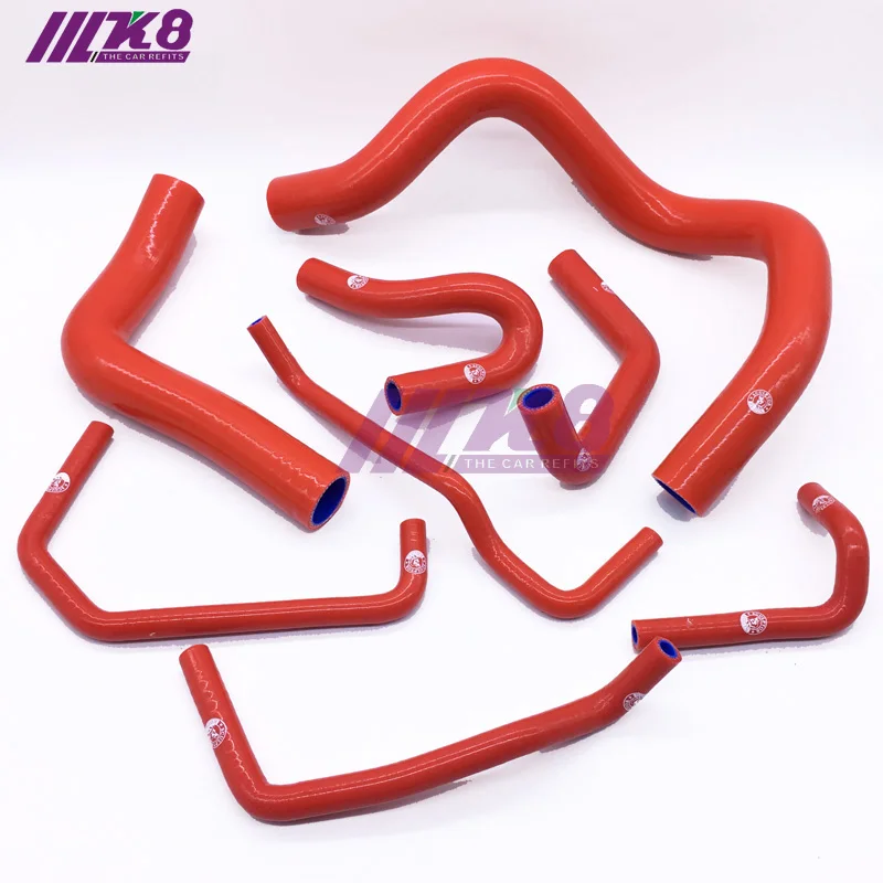 Silicone Radiator Hose For Mazda mx-5 nb 1800cc 1998-2004 red/blue/black 8 PCS - Цвет: Красный