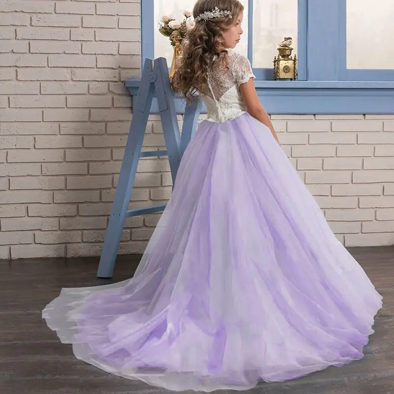 Элегантные вечерние платья принцессы с цветочной вышивкой; детское вечернее платье с цветочным узором для девочек на свадьбу; платья для девочек-подростков; Одежда для девочек - Цвет: As Photo
