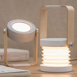 Lampe LED Télescopique Pliable avec Poignée en Bois, Rechargeable par USB, Idéale pour la Lecture, Nouveau, Modèle Créatif 