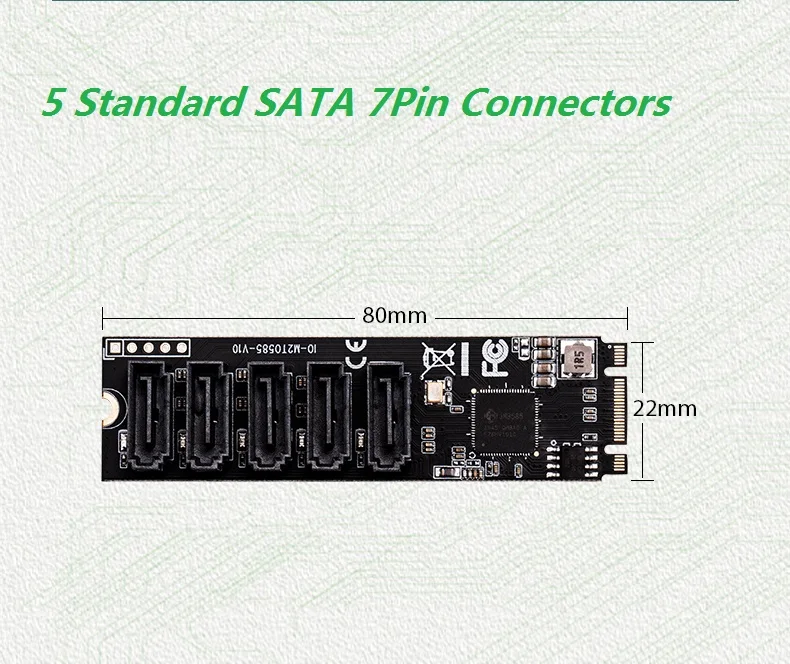 QINDIAN добавить на карты M.2/M2 адаптер SSD M2 SATA адаптер Жесткий диск M2 к SATA карта NGFF M.2 SATA адаптер 5 портов SATA3 Riser Card