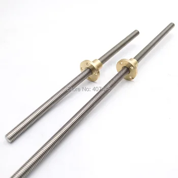 

3D Printer T8 100mm 200mm 300mm 400mm 500mm 600mm Z Axis Lead Screw 8mm Screw Pitch 1/2/4/8 with Brass Nut