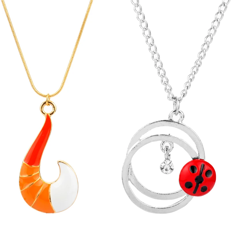 

Fashion Anime Tales of Ladybug Cat Noir Necklace Tikki Plagg Fox Pendant Metal Chain Charm Choker Women Men Cartoon Jewelry Gift