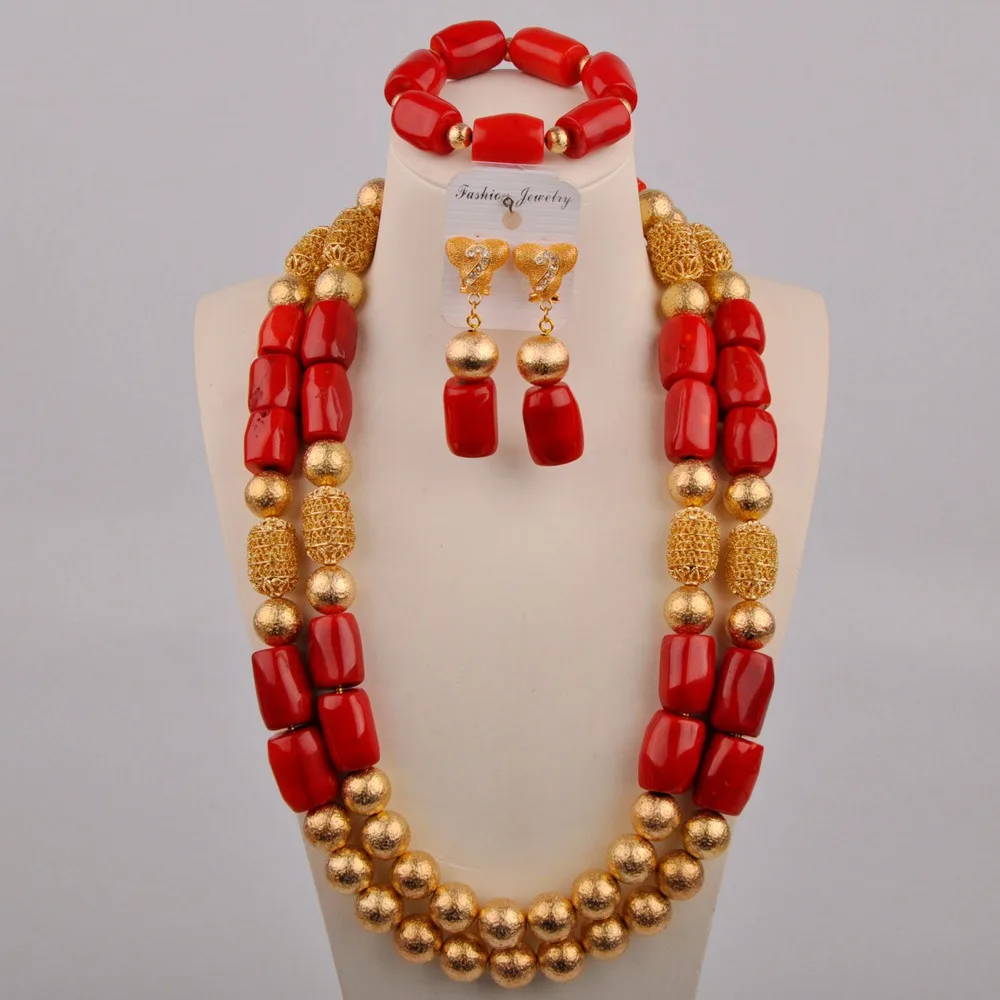 Красный нигерийский Свадебный коралловый свадебный набор коралловых бусин