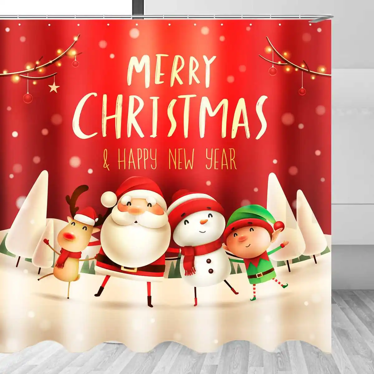 Merry Christmas набор занавесок для ванной комнаты Санта Клаус Снеговик занавески s Рождество год унитаз Чехлы нескользящий коврик на полу
