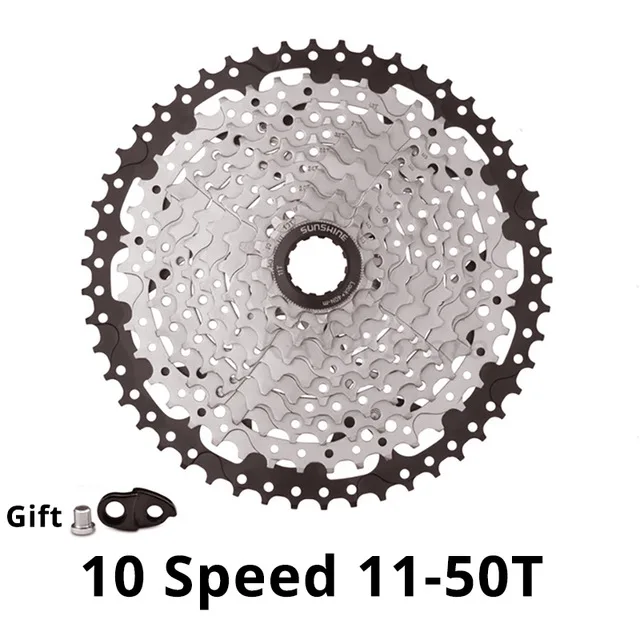 11-50T Black-Silver SUNSHINE MTB дорожный велосипед маховик велосипед Кассетный Маховик для детей 8, 9, 10, Скорость 11-25/28/32/36/40/42/46/50 т в сутки для deore m6000 Shimano Sram - Цвет: 11-50T Black-Silver