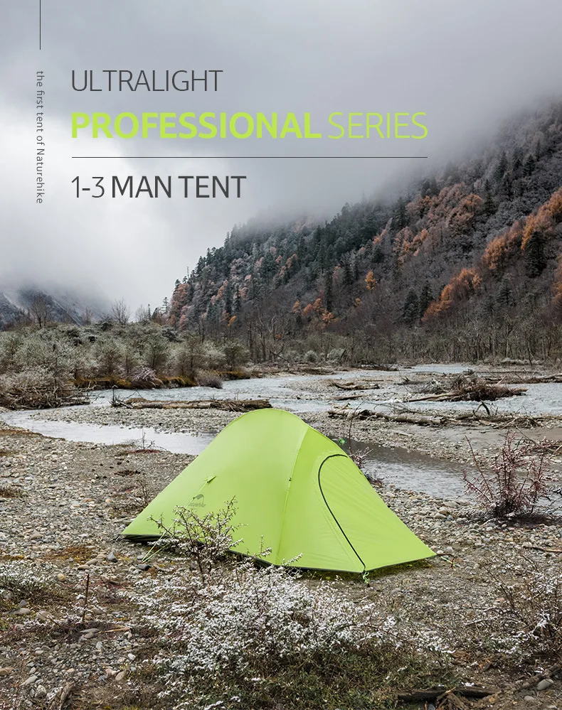 NatureHike продвижение 2 человек 3 Человек Палатка 20D силиконовая ткань двухслойный Кемпинг туристическая палатка легкая DHL