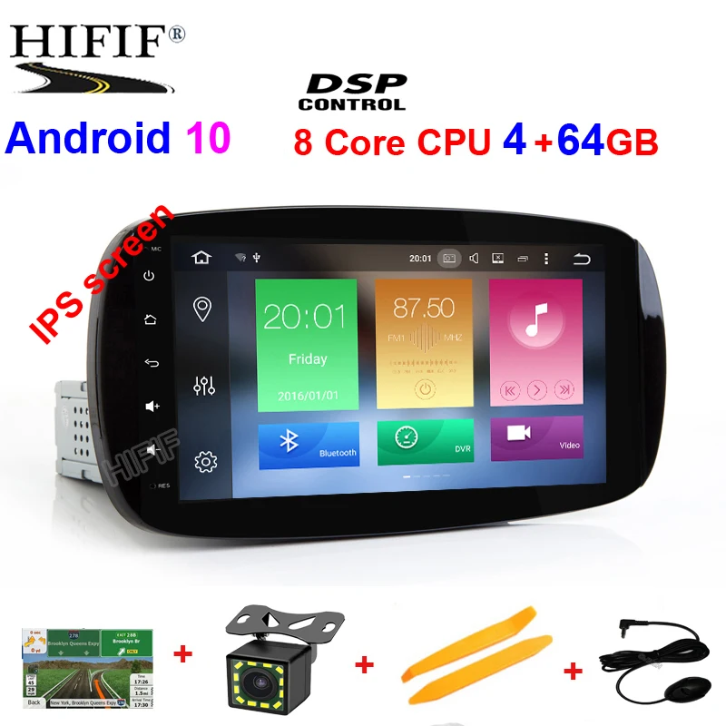 IPS Car Multimedia Player 2 Din Android 10 For Mercedes/Benz/SMART 2016 CANBUS GPS Auto Radio DSP Octa Core RAM 4GB USB DVR DSP