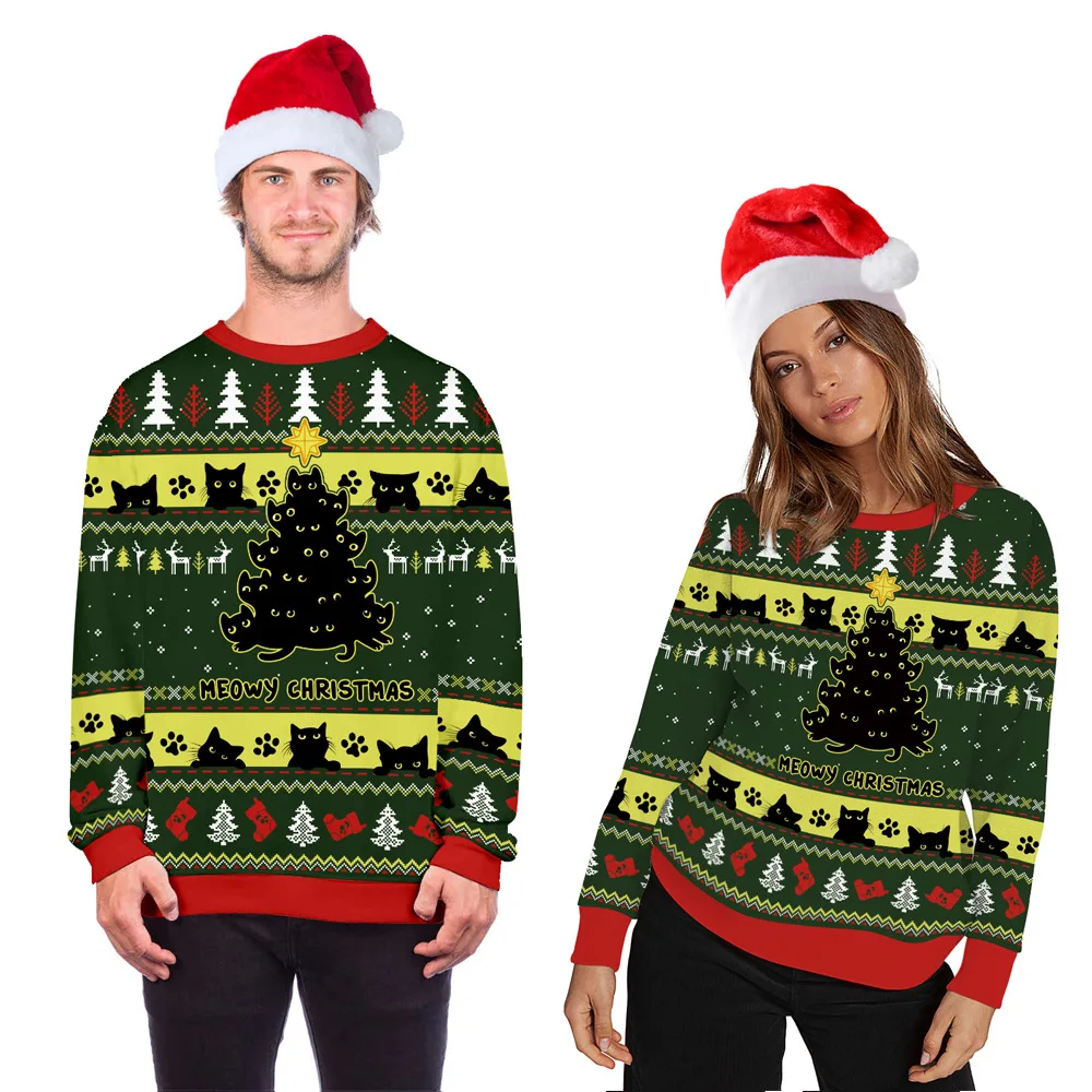 

Funny Santa Ugly Christmas Sweater Men Women Autumn Crew Neck Holiday Party Xmas Sweatshirt Couple Pullover Christmas Jumpers
