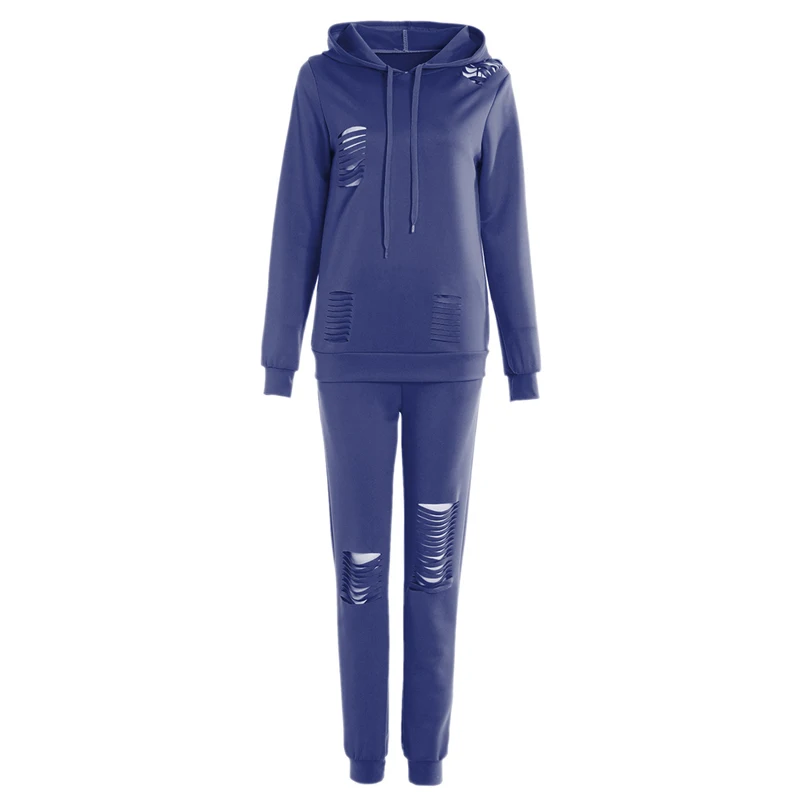dark blue Vertvie женский спортивный костюм комплект из двух предметов осенний спортивный костюм с длинным рукавом утепленные толстовки с капюшоном комплект из 2 предметов Повседневный Спортивный костюм - Цвет: dark blue