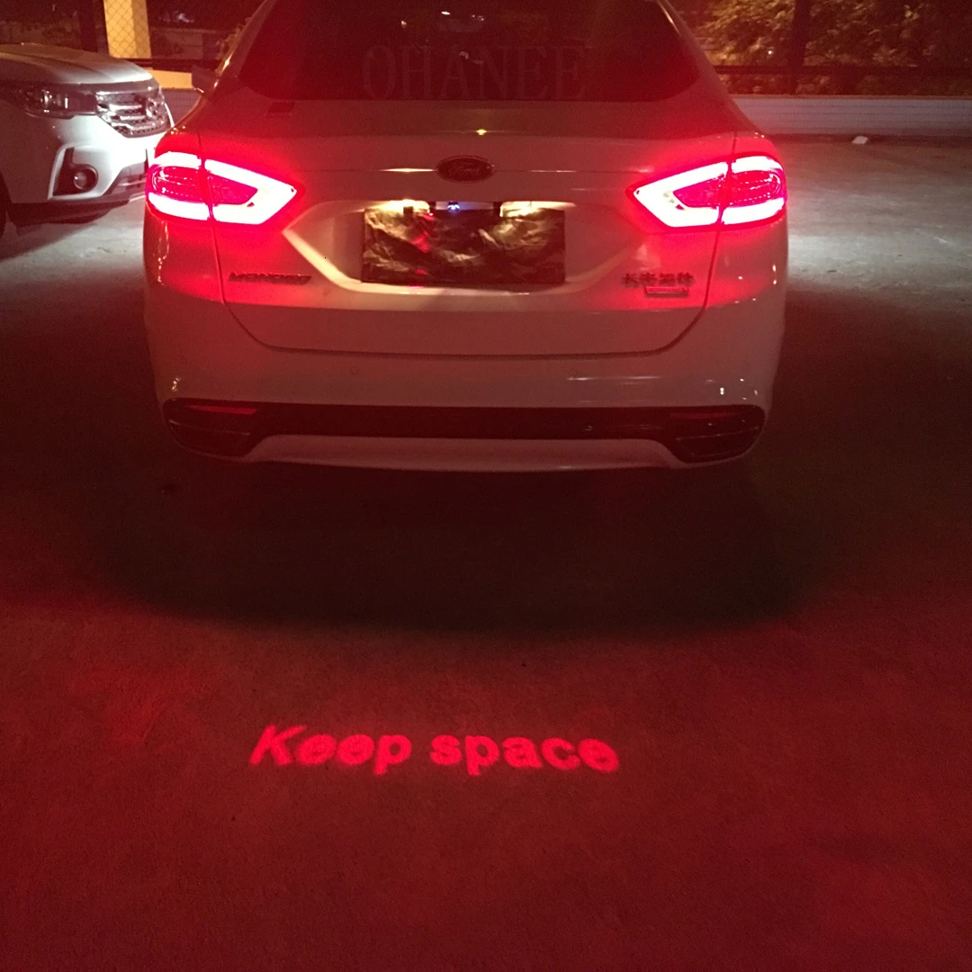 Автомобильный светодиодный Предупреждение ющий светильник для предотвращения столкновений, лазерный противотуманный светильник, автомобильный противотуманный стояночный стоп-сигнал, сигнальные индикаторы для мотоцикла и автомобиля - Color: Kepp Space Sign