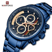 

NAVIFORCE Watch for Men Military Sport Wristwatch Stainless Steel Waterproof Quartz Day and Date Display Clock Relogio Masculino