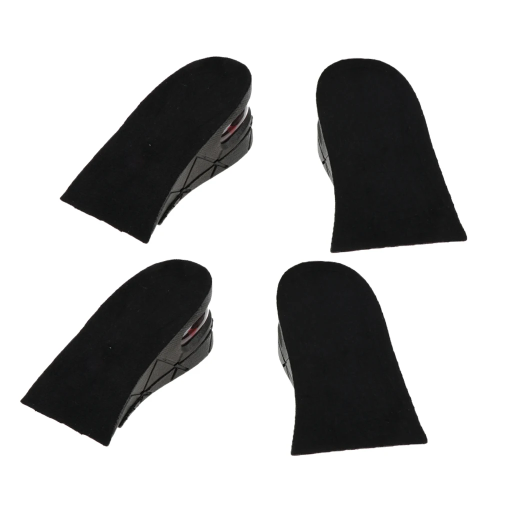 

2 Pairs Adjustable 5cm Height Increase Insole 2 Layer Elevator Shoes Heel Lift Inserts Black