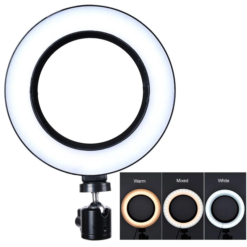 24 светодиодный 480LM 1,8 м кольцевая лампа для селфи для макияжа фотографическое освещение с держателем для телефона и штативом usb-разъем для фотостудии - Цвет: G208408A 16cm