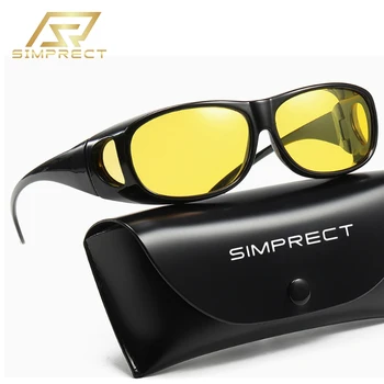 

SIMPRECT TR90 Polarized Sunglasses Men UV400 Nearsighted Square Sun Glasses Fashion Vintage Night Vision Driving Gafas de sol