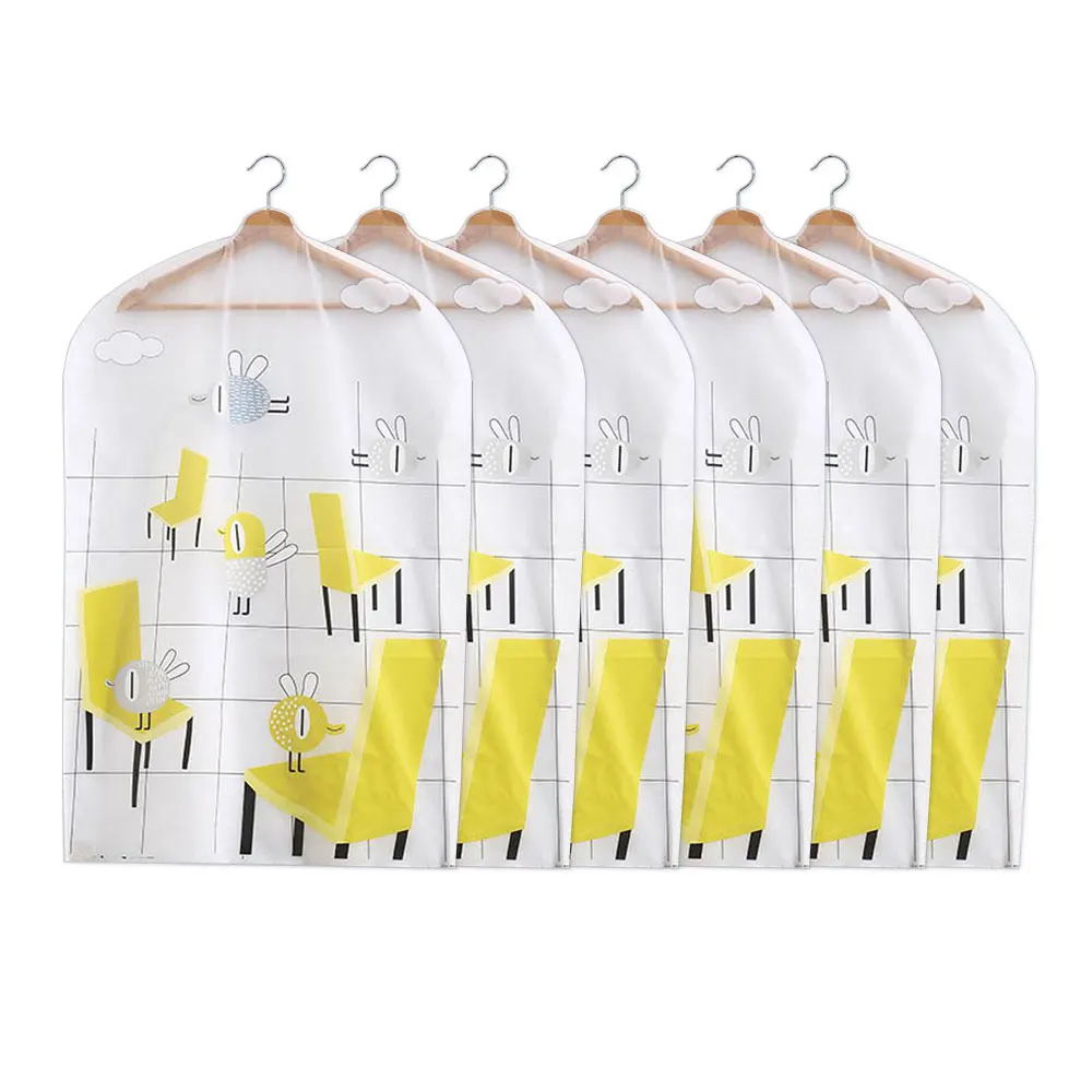 Yellow S 6 шт./компл., чехлы для одежды, защитные прозрачные дышащие водонепроницаемые чехлы для одежды, чехлы для одежды, крышка для сохранения сумок - Цвет: Yellow S