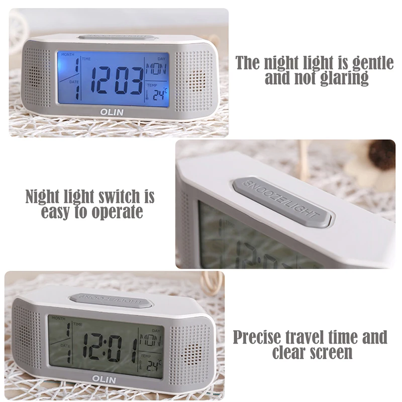 Новый Mute Walk lcd цифровой будильник звук сенсорное управление функция повтора