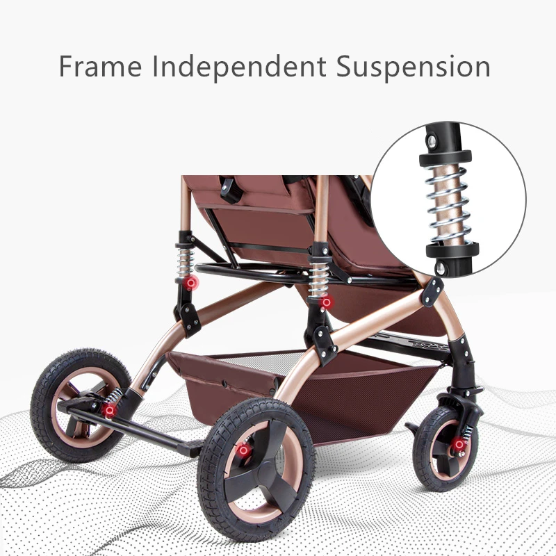 Luxury Baby Stroller 3 in 1 Adjustable Portable High Landscape Reversible Stroller Hot Mom Pink Stroller Travel Pram Pushchair