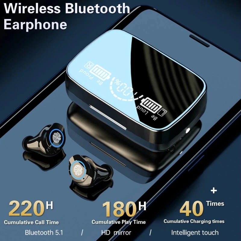 M9-17 TWS Bluetooth 5 1 наушники светодиодный светодиодным дисплеем питания беспроводные