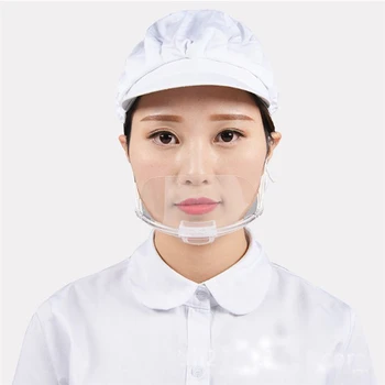 

3 pieces of transparent masks catering special food hygiene plastic kitchen smile restaurant anti-fog spray saliva chef Masks