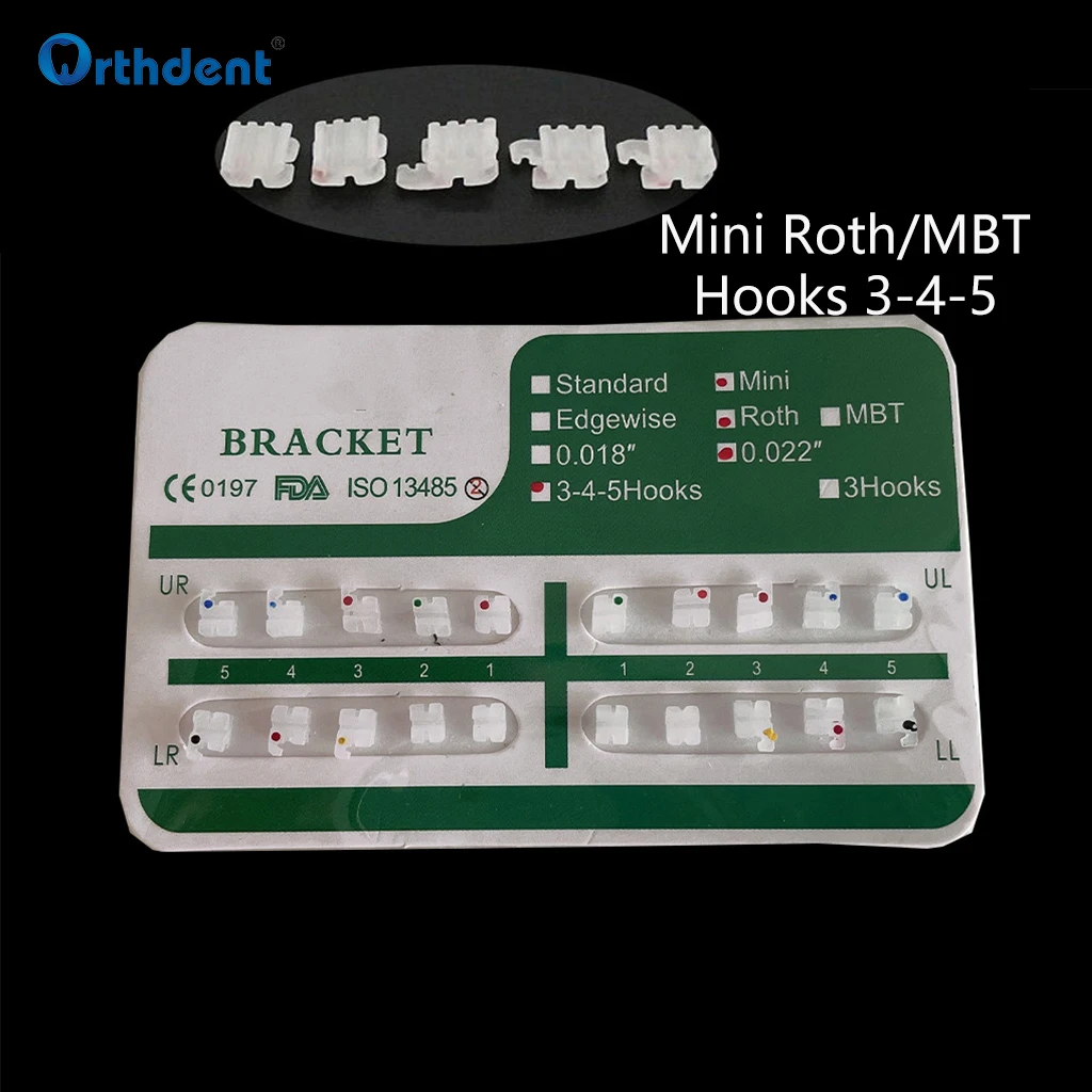 

20 Pcs/Kit Dental Orthodontic Ceramic Brackets Braces for Teeth Mini Roth MBT Solt 0.022 Hooks 345 Dentistry Dentist Material