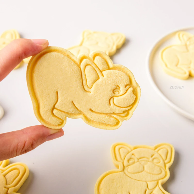 Nuovo 2 pz/set Bulldog carino a forma di cane formine per biscotti stampo  biscotto strumento di cottura utensili da cucina Bakeware strumento fai da  te per bambini stampo a mano _ -