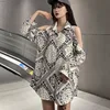 Autumn Women's Off-shoulder Blouses Niche Design Sense Printing Long Sleeve Loose Shirt Tops 6