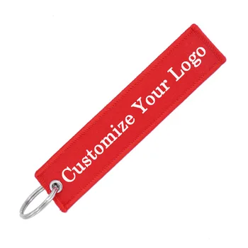 

Customize Key Ring Keychain llaveros Safety Label Embroidery Customize Key Chain