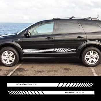 

2PCS Auto Graphics Vinyl Film Decals Car Door Side Stickers DIY Sport Stripe Body Decal Racing For Fiat Freemont Car Accessories