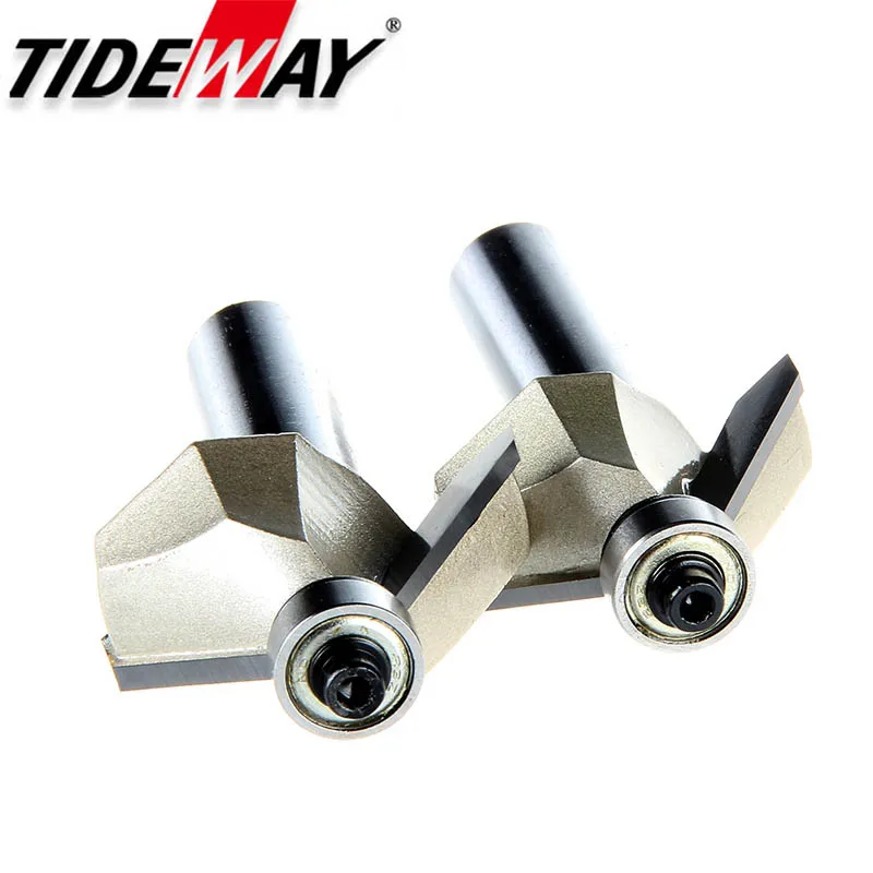 Tideway 45 Deg фаски Фрезы с подшипником фаски ЧПУ древесины режущие инструменты 1/4 1/2 хвостовик деревообрабатывающий фрезы