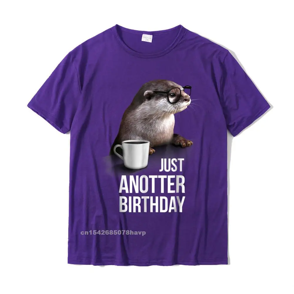 Casual All Cotton Normal Tops & Tees 2021 New Fashion Short Sleeve Adult T Shirts Design Lovers Day T Shirts Crew Neck Funny Birthday Shirt - Funny Otter T-shirt for Birthday__254. purple