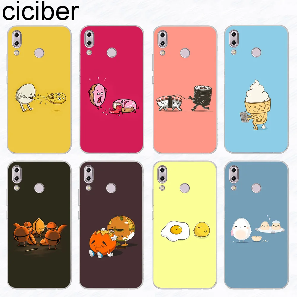 ciciber Phone Case for ASUS Zenfone 5 Lite 5Q ZC600KL ZE620KL Soft TPU Cover 5Z ZS620KL Funny Cartoon Food Coque | Мобильные