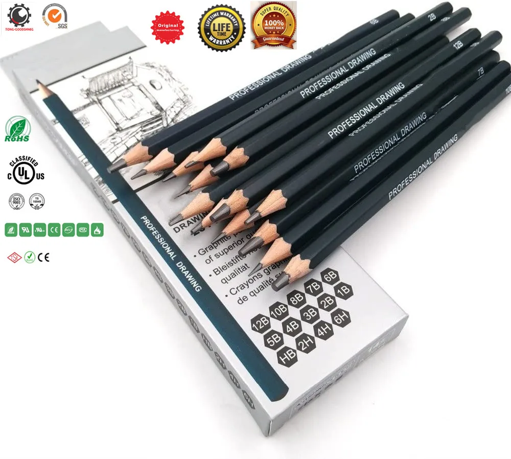 

Drawing Pencils set 12B 10B 8B 7B 6B 5B 4B 3B 2B Graphite Sketching Pencils Professional Sketch Pencils Set for Drawing
