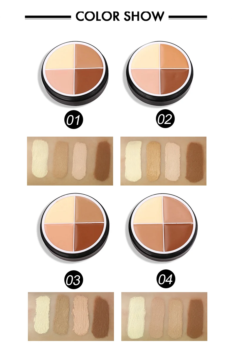 Body Skin Face Highligher Concealer Contour Kit Foundation Cream Four Colors Concealer