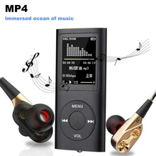 MP4 плеер MP3 цифровой светодиодный видео 1," lcd MP3 MP4 музыкальный видео медиаплеер FM радио музыка домашняя фото спортивный инструмент