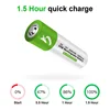 NEW AA + AAA battery AA 1.5V 2600mWh/1.5V AAA 550mWh Usb rechargeable li-ion batteries for Electric toy battery + Cable ► Photo 2/5