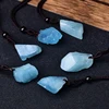 1PC Fashion Simple Aquamarine Blue Pendant Natural Quartz Stone Raw Crystals For Men Women Jewelry Purple Mineral Specimen Gift 5