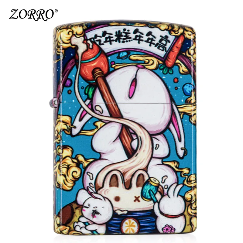 

Zorro kerosene lighter creative wind proof pure copper grinding wheel rising year by year personality retro
