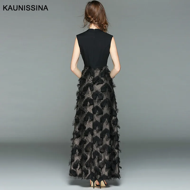 KAUNISSINA, Длинные вечерние платья, элегантные, с кисточками, вечерние платья, без рукавов, а-силуэт, Новое поступление, платье для выпускного вечера